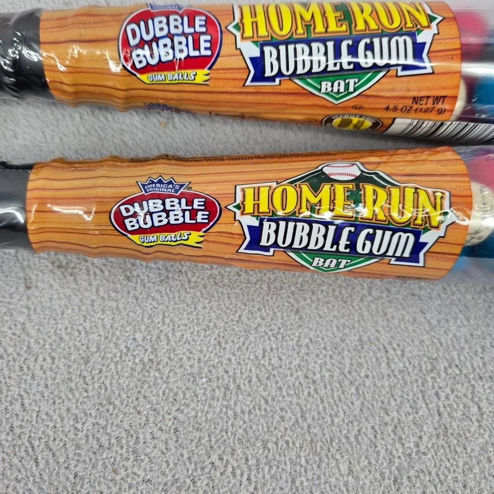 Dubble Bubble New 4.5oz Home Run Bubble Gum Bat Sports Novelty 2 Pack